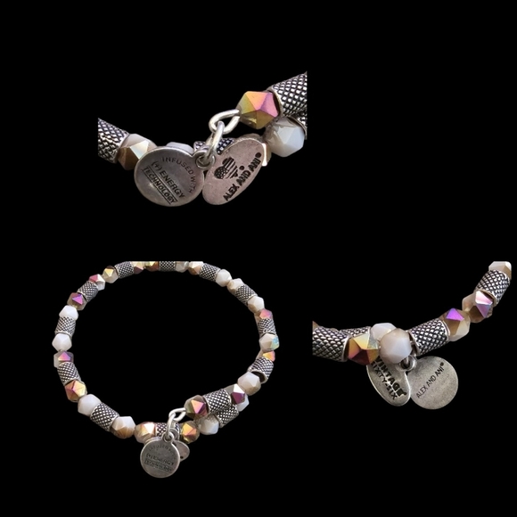 Alix And Ani Crystal Wrap & Bangle Gold & Silver Tone Bracelets Set Of 4 - Picture 5 of 9